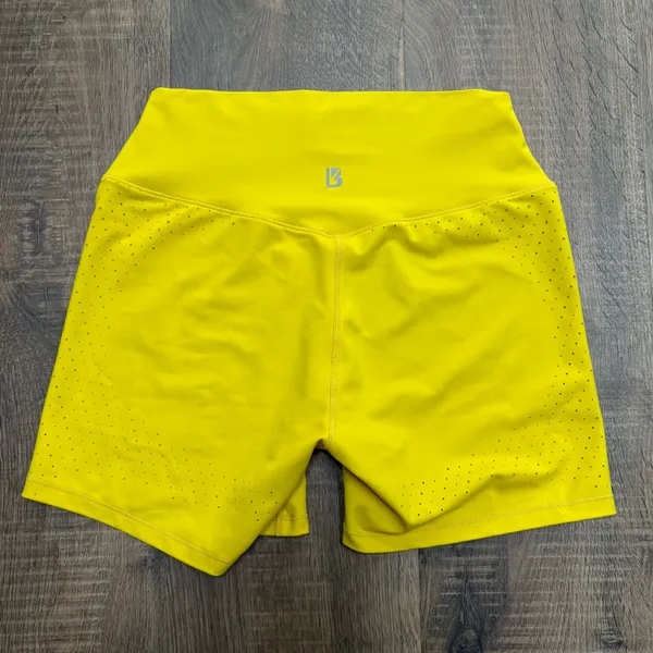 Buffbunny Collection Yellow high waisted biker Shorts size medium - Image 3