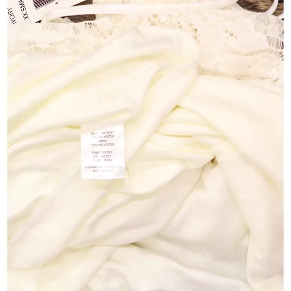NWT Emerald Sundae Juniors Lace Slip Spaghetti Strap Dress Ivory Off White XXS - Image 7