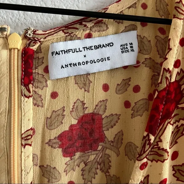 Faithfull The Brand X Anthropologie Melia Midi Dress Cottagecore Boho US 10 - Image 6
