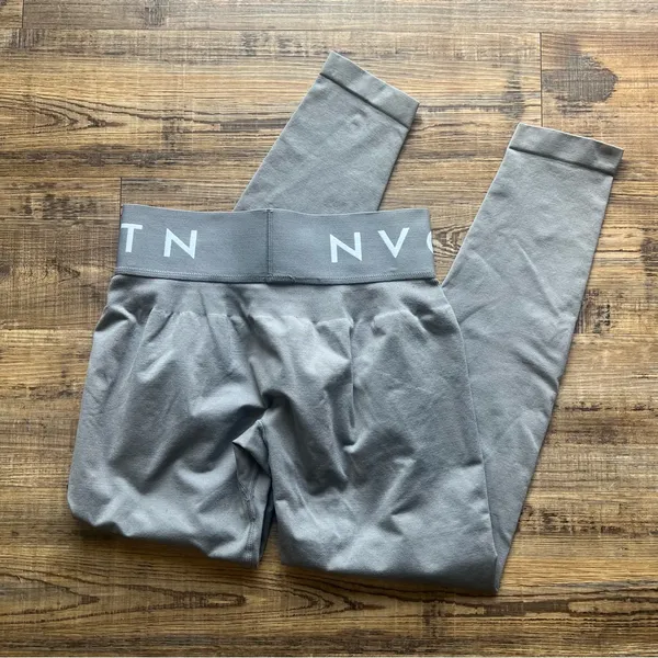 NVGTN Seamless Leggings Womens Medium Gray Activewear Athleisure Yoga - Image 6