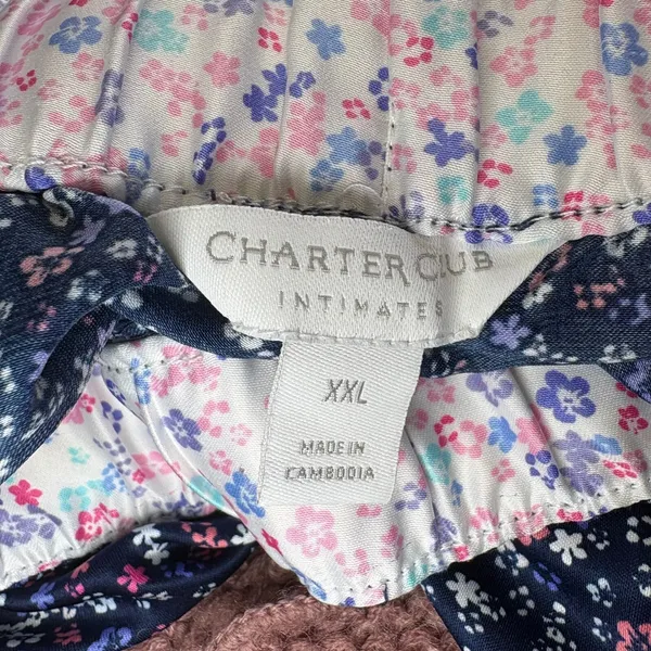 Charter Club Women's Satin Floral Set Long Sleeve‎ & Shorts Sleepwear XL/XXL - Image 9