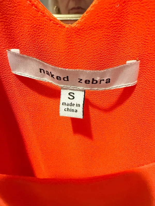 Naked Zebra Women's Neon Orange Double Layer Chiffon Cami Tank Top Size S - Image 2