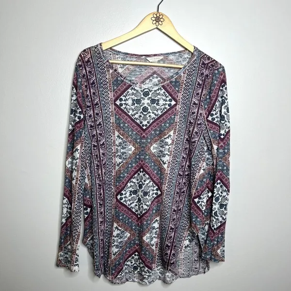 Lucky Brand Tapestry Print Tunic Top - Image 4