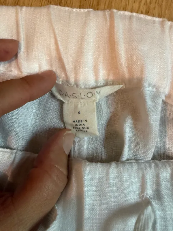 Caslon White Linen Pull On Ankle Pants Size Small - Image 4