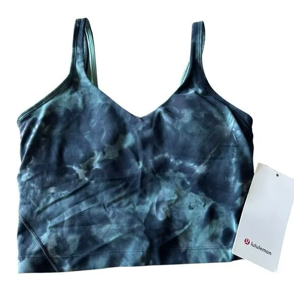 Lululemon 6 Align Tank Top‎ Diamond Dye Tidewater Teal Graphite Grey Padded NWT - Image 2