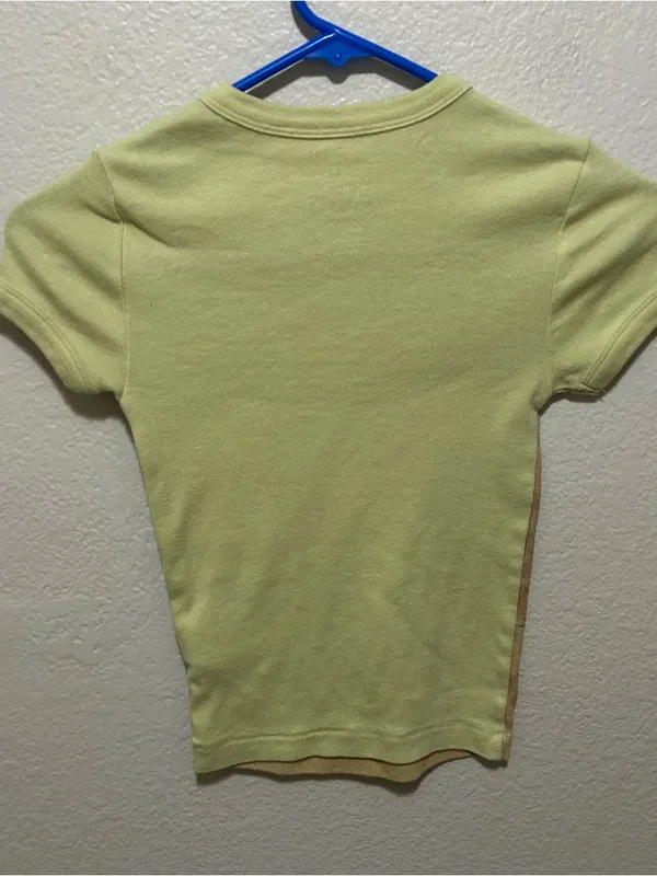 Y2K BDG Light Green Puppy Graphic Dog Tee with Red Bow Size XS - Image 5