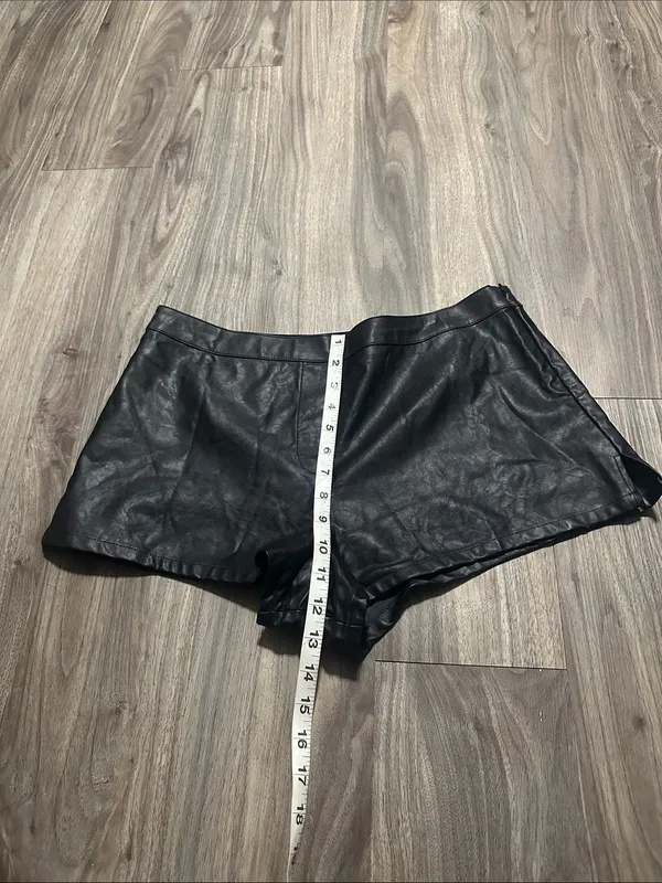Victoria's Secret Black, Faux Leather Short Shorts - Image 7