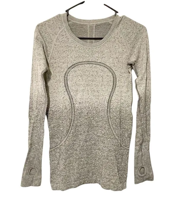 Lululemon Grey Swiftly Tech Long Sleeve Shirt Athletic Workout Size 6 - Image 2