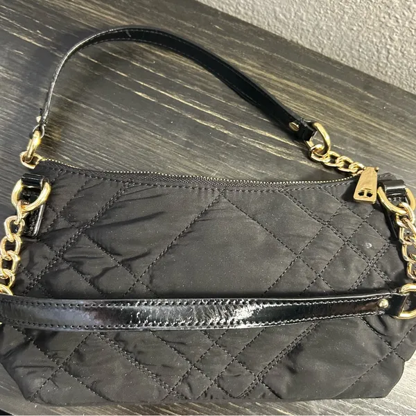 Talbots Chic Black Mini Shoulder Bag with Gold Chain Handle - Image 4