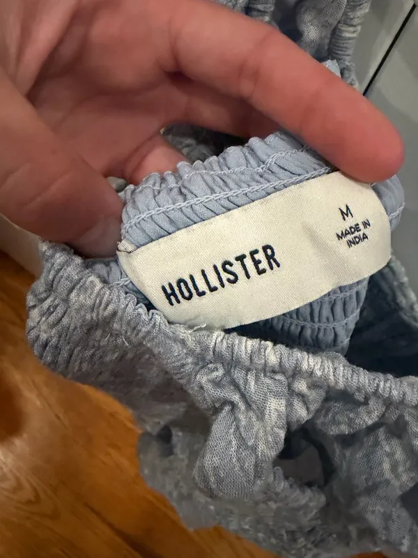 Hollister Light Blue Babydoll Floral Top - Image 3