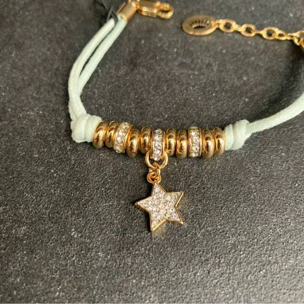 Juicy Couture B-Corded Friendship Bracelet Silver Pave Crystal Star Charm Bundle - Image 10