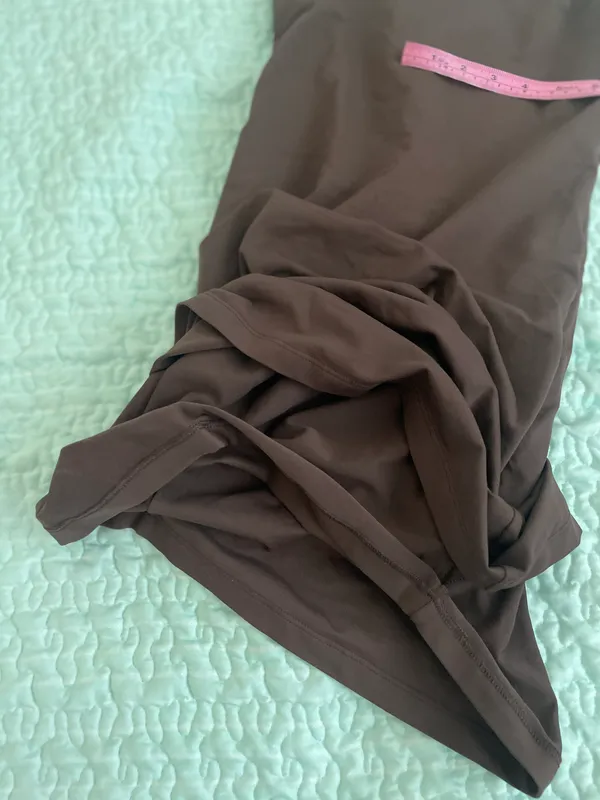 Babaton Sculpt Knit Squareneck Mini Dress Mocha Brown - Image 8