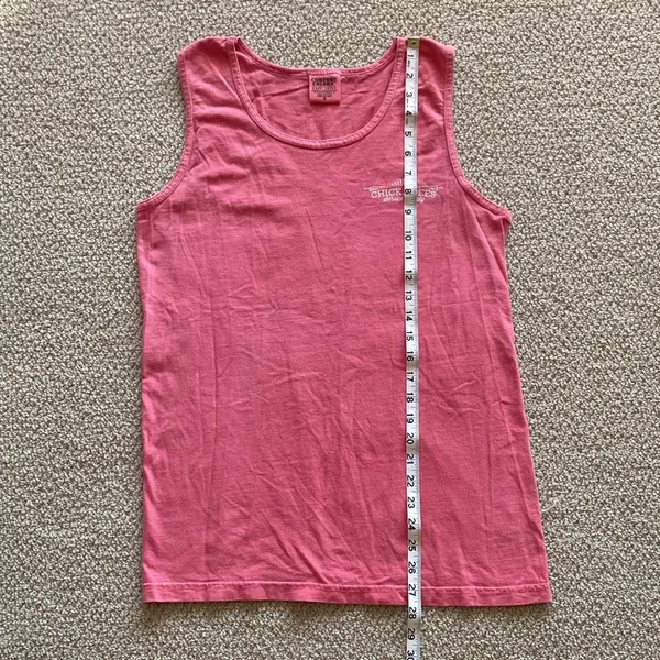 Comfort Colors Chickadees Chi Kappa Phi Pink Salmon Tank Top Size Small Like New - Image 5