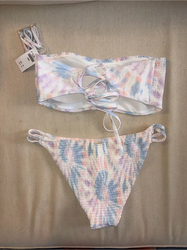 Hollister Pastel Tie-Dye Strapless Bikini Set - Image 2