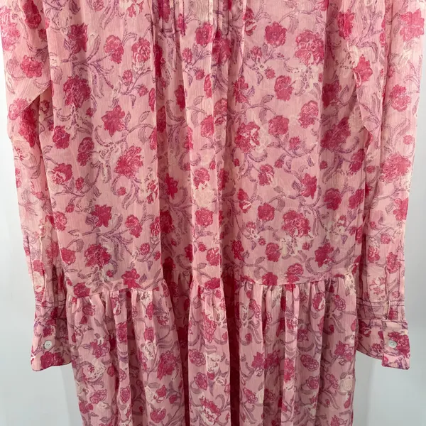 Free People Dress Womens Medium NEW See It Through Pink Boho Maxi Sheer NWOT - Image 9