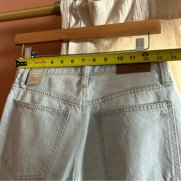 Madewell Perfect Vintage Straight Jeans Pearse‎ Wash Destructed NWT Size 25 (0) - Image 10