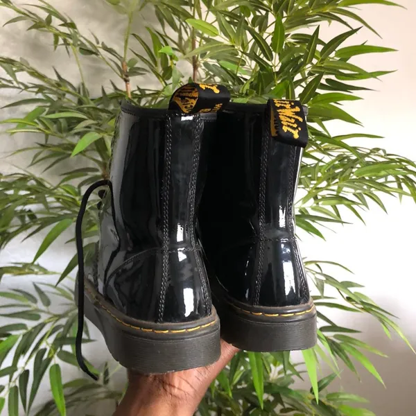 Doc Dr. Martens Zavala Black Patent Leather Combat Boots Chunky Platform Lug Sole Ankle Lace up US Women 9 #gothic #biker #whimsygoth #grunge #streetwear NEW w/o tags - Image 3