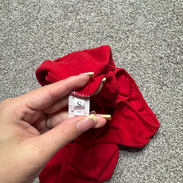 Women's Red Short Sleeve Bodysuit - Image 3