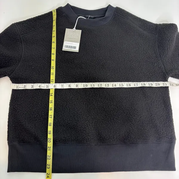 Everlane Renew Fleece Oversized Black Crewneck Pullover Sweater S - Image 8