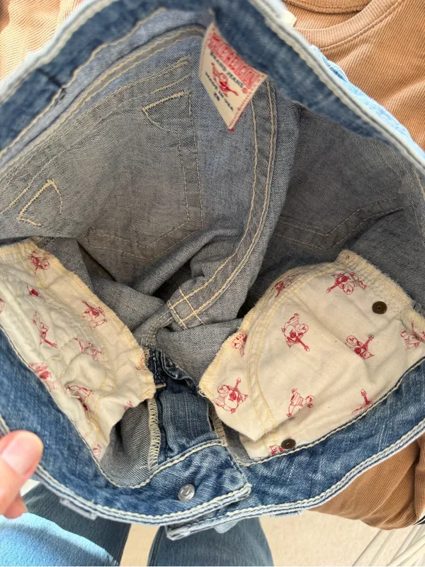 True Religion World Tour‎ Rainbow Stitch Bootcut Jeans 28 Y2K - Image 9