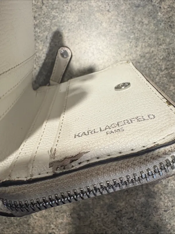 Karl Lagerfeld Cream Paris Sketch Zip Wallet with Multicolor Accents - Image 3