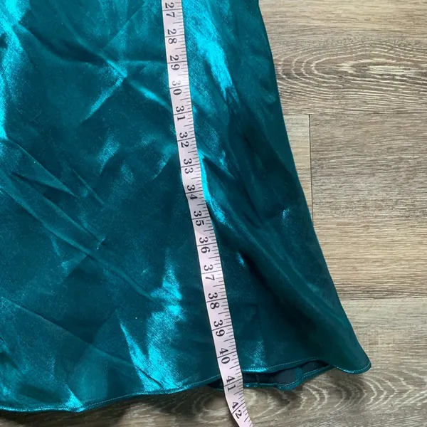 Blondie Nites by Linda Bernell Teal Shiny Dress 10 - Image 6