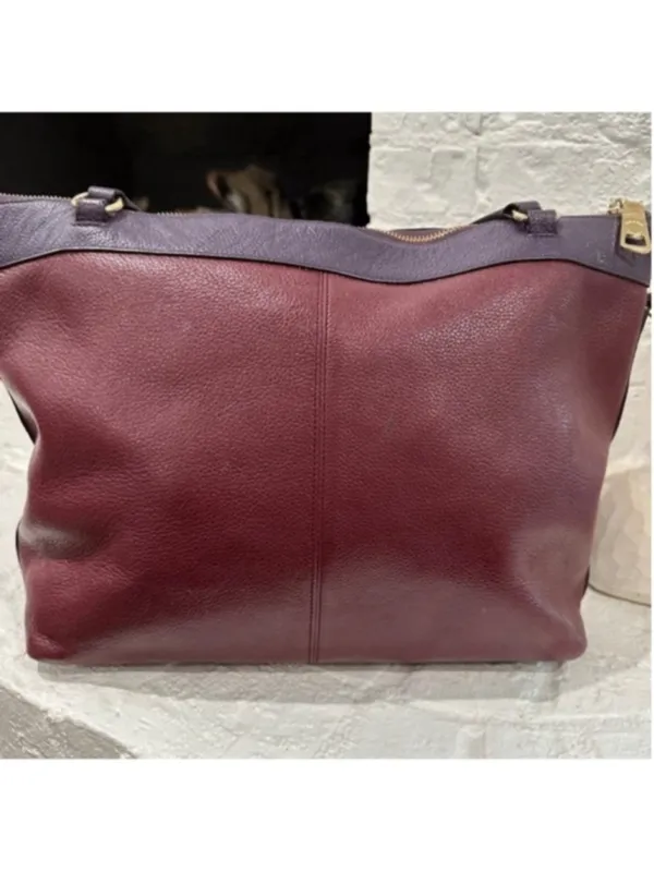 Coach Tyler Burgundy & Aubergine Leather Tote F57210 - Image 2