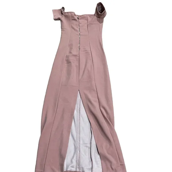 Zara Off-The-Shoulder Bodycon Midi Dress Powder Pink XS Party Cocktail Formal - Image 6