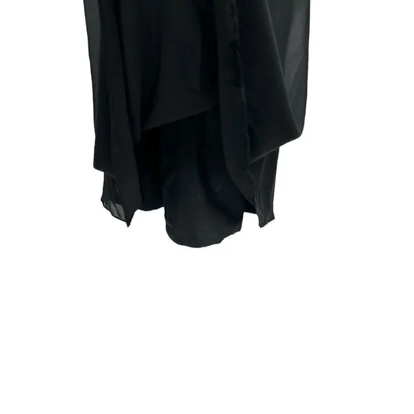 Lillian’s V Neck Faux Wrap Beaded Banding Waist Black Formal Dress Gown Size 6 - Image 9