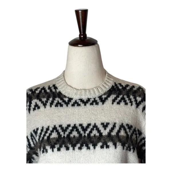All Saints Catalina Jumper Sweater Women XS Ivory‎ Gray Wool Alpaca Knit Nordic - Image 4