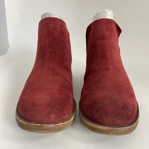 Sofft Bergamo Women US 7.5 M Red‎ Suede Leather Biker Ankle Chelsea Bootie - Image 3