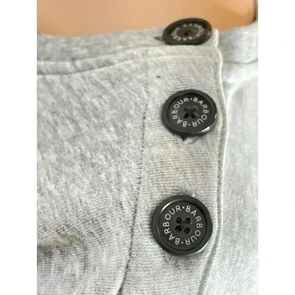 Barbour Poole Overlayer crewneck sweatshirt light gray size 10 NWT - Image 7