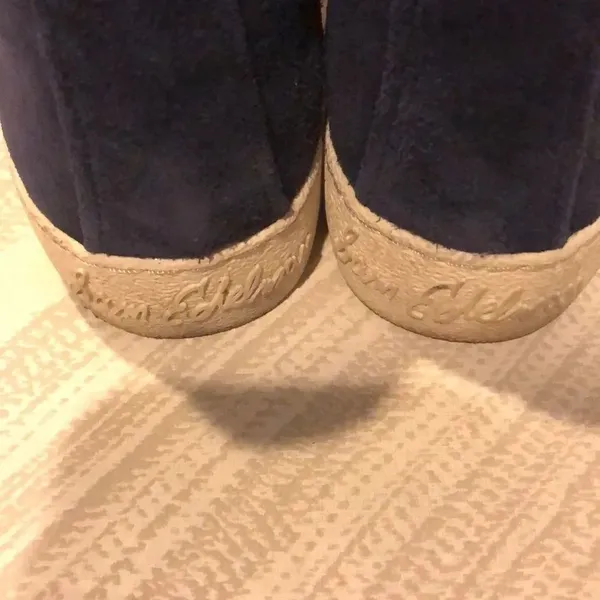Sam Edelman Navy Blue Suede High Top Sneakers Side Zipper Size 8.5 - Image 6
