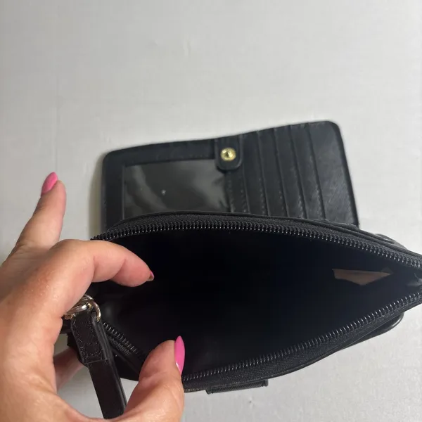GUESS Bowie Embossed Logo Black‎ Wristlet Wallet Credit Card Clutch Y2K - Image 4
