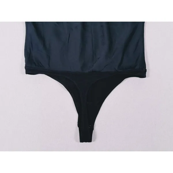 Abercrombie Satin Cowl Neck Bodysuit Size Small Black Minimal Elegant Going Out - Image 9