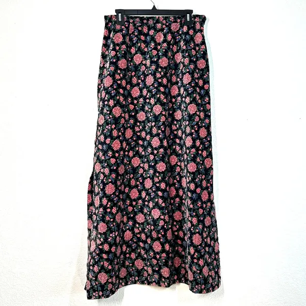 L 10-12 Long Skirt Maxi Velvet Prestige Vintage 80's Dark Academia Cottage Fairy - Image 4
