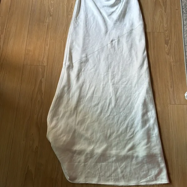 Third Form Satin Bias Cowl Back Maxi Dress White Size 2 - Image 7