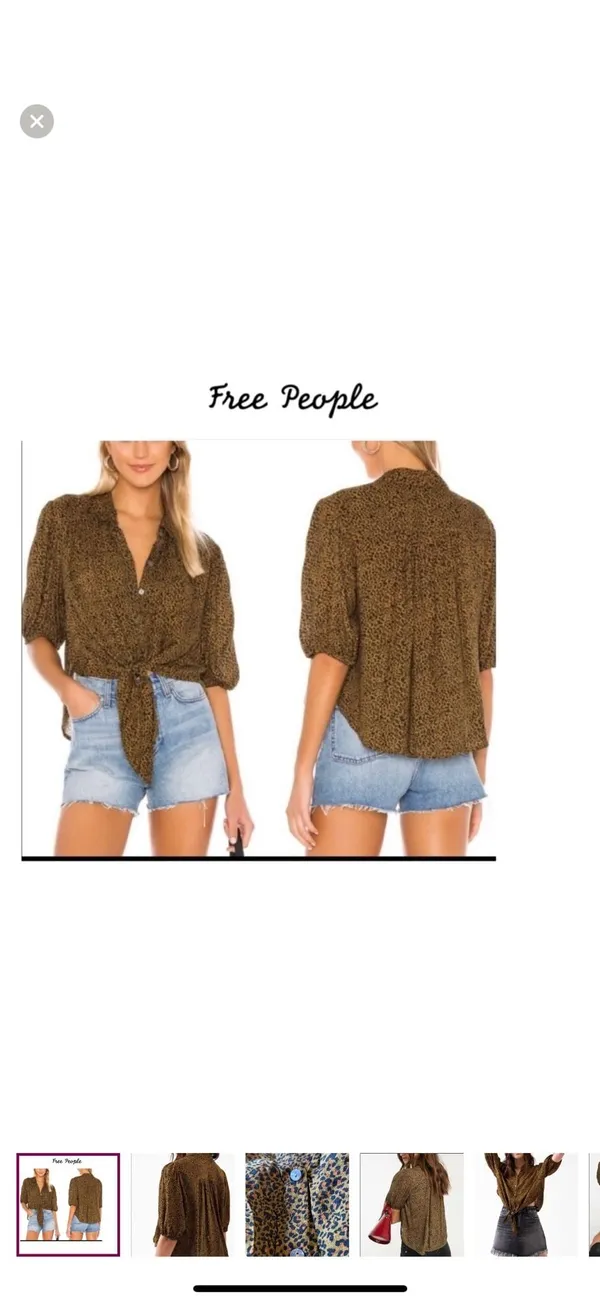 Free People Celia Leopard Print Tie-Front Blouse - Image 2