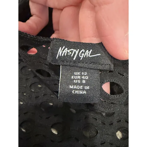 Nasty Gal Black Eyelet Textured Sarong Sz 8 NEW - Image 3