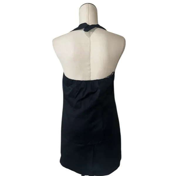 NWOT Abercrombie & Fitch Black Button Mara Halter Vest Backless Mini Dress M - Image 7