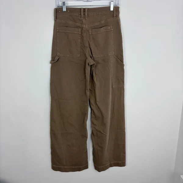 American Eagle Stretch Baggy Wide Leg Cargo Pants Brown High Rise Carpenter 2 - Image 5