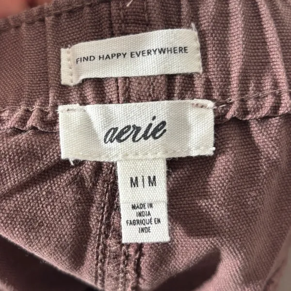 Aerie Women's Size M Brown High-Rise Utility Chino Shorts - Image 3