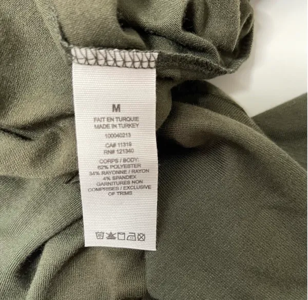 Garage Cropped Tee Solid Olive Green Long Sleeve Crew Neck Basic - Image 10