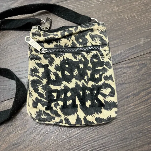 Victoria’s Secret Pink Animal Leopard Print Crossbody Purse Y2K 2000s - Image 2