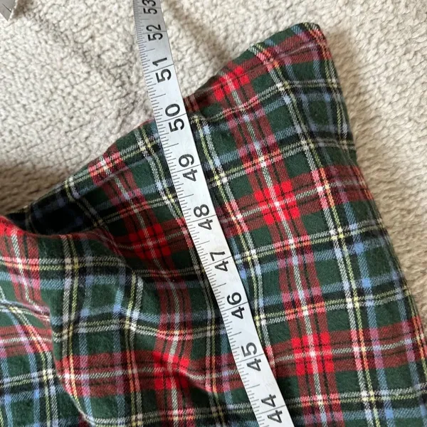 Vintage Lanz of Salzberg Green/Red Plaid Holiday Winter 100% Cotton Nightgown - Image 5