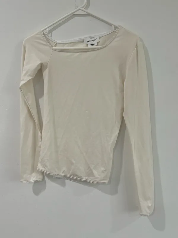 The Line by K Ivory Tencel Long Sleeve Top Minimalist 90s - Image 2