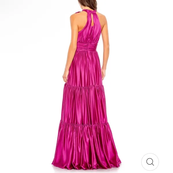 Mac Duggal RUFFLE TIERED SOFT TIE HALTER NECK GOWN - Image 2