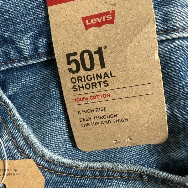 Levi's Blue Jean Shorts Distressed High-Waisted 501’s - Image 4