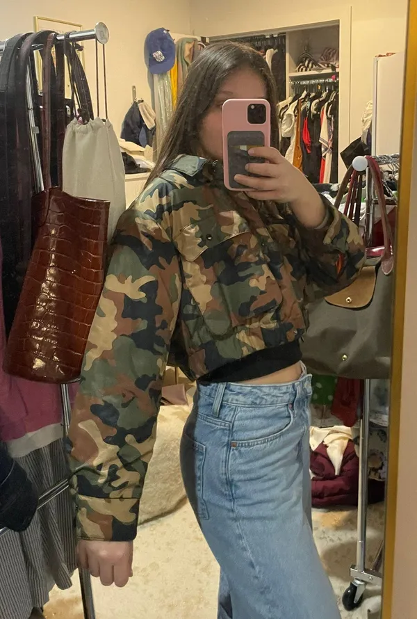 ZARA cropped Camo Puffer jacket - Image 4