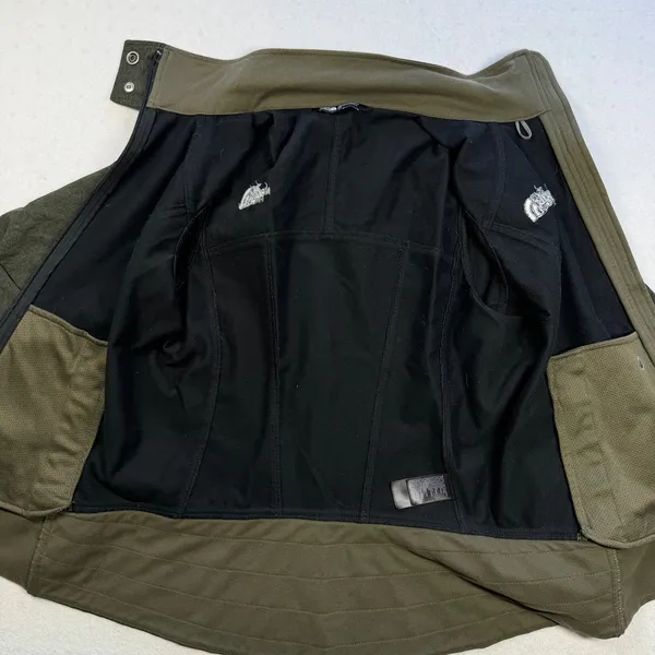 The North Face Women’s Softshell Jacket Size S Olive Green Full Zip Fleece Lined - Image 3